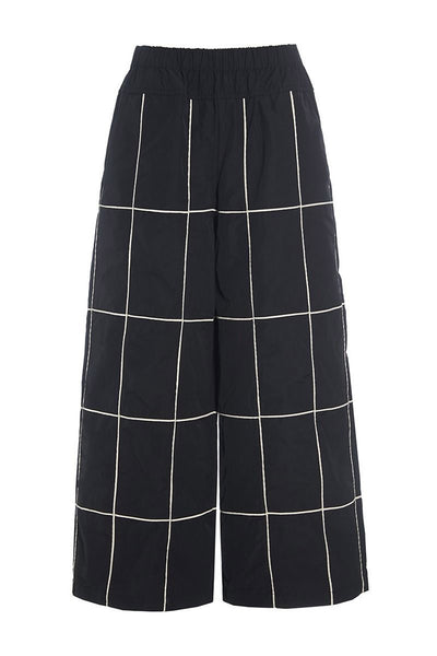Fukkura poplin bukser med bise BLACK/IVORY BIESSE - 256-2380-5307 Thumbnail