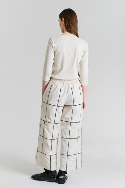 Fukkura poplin bukser med bise IVORY/BLACK BIESSE - 256-2380-5307 Thumbnail