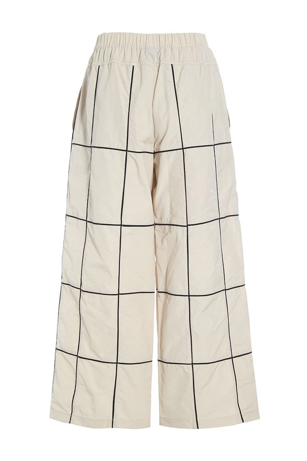 Fukkura poplin bukser med bise IVORY/BLACK BIESSE - 256-2380-5307