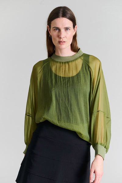Sukasu raglan bluse GINKO GREEN - 256-2402-5322 Thumbnail