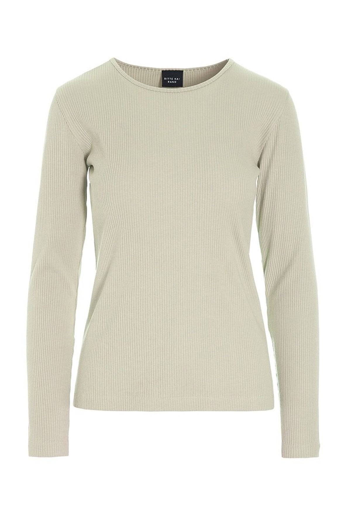 Naibu rib langÃ¦rmet bluse IVORY - 256-4079-5342