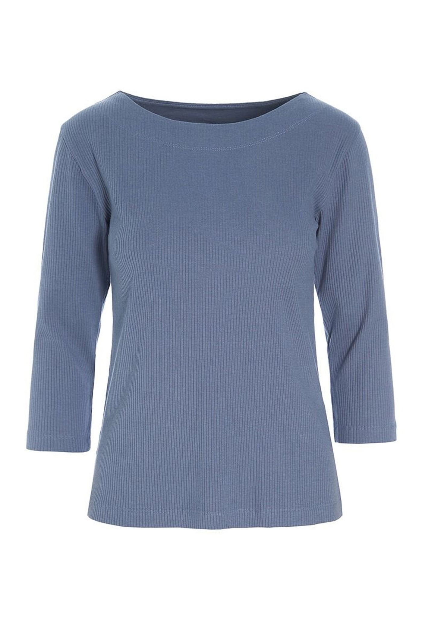 Naibu rib bluse med 3/4 Ã¦rme Moonstone - 256-4079-5085