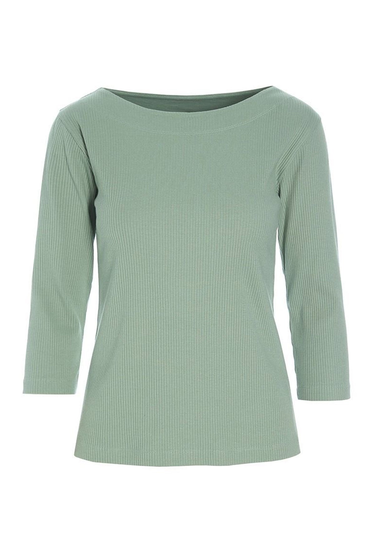 Naibu rib bluse med 3/4 Ã¦rme SAGE GREEN - 256-4079-5085