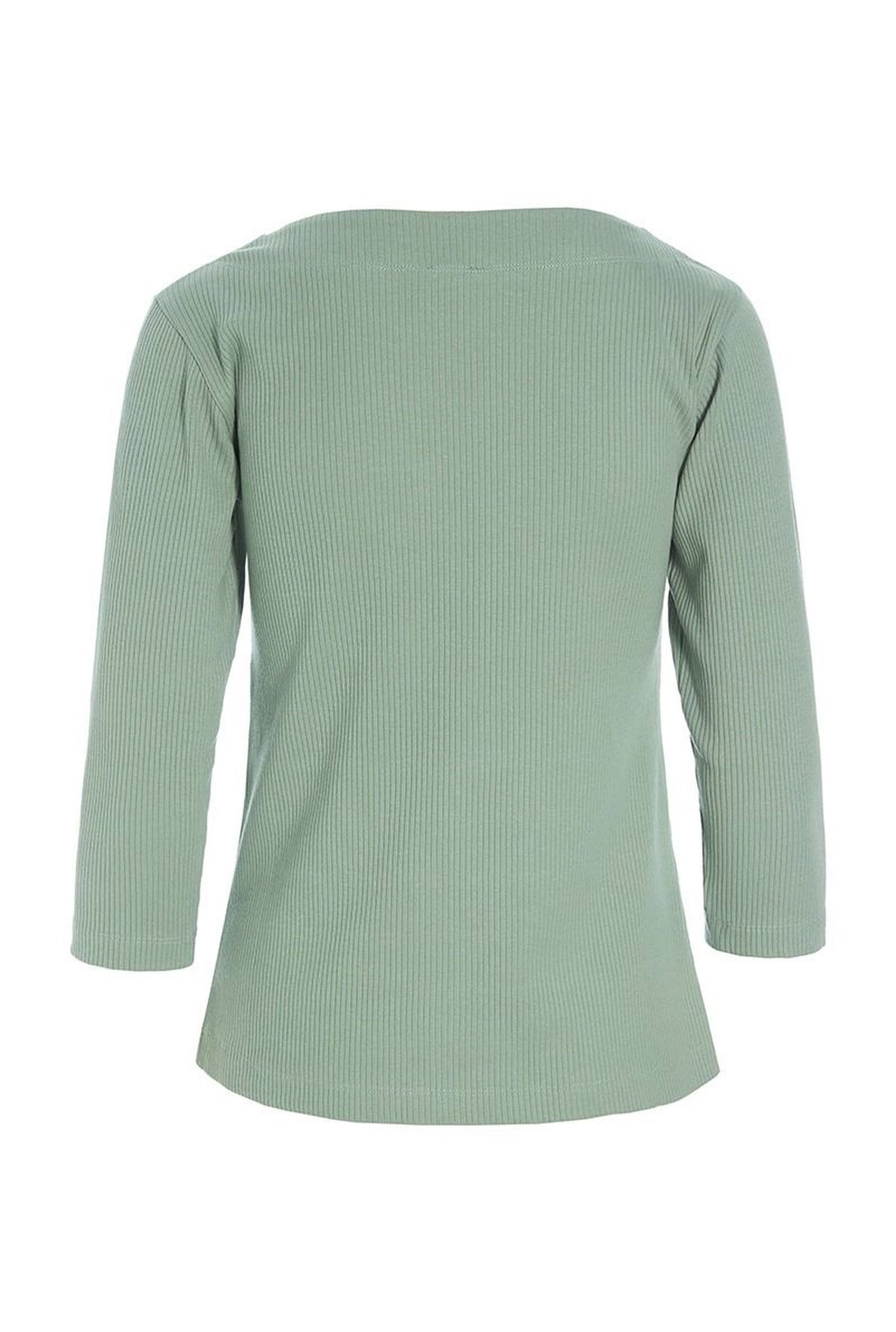 Naibu rib bluse med 3/4 Ã¦rme SAGE GREEN - 256-4079-5085