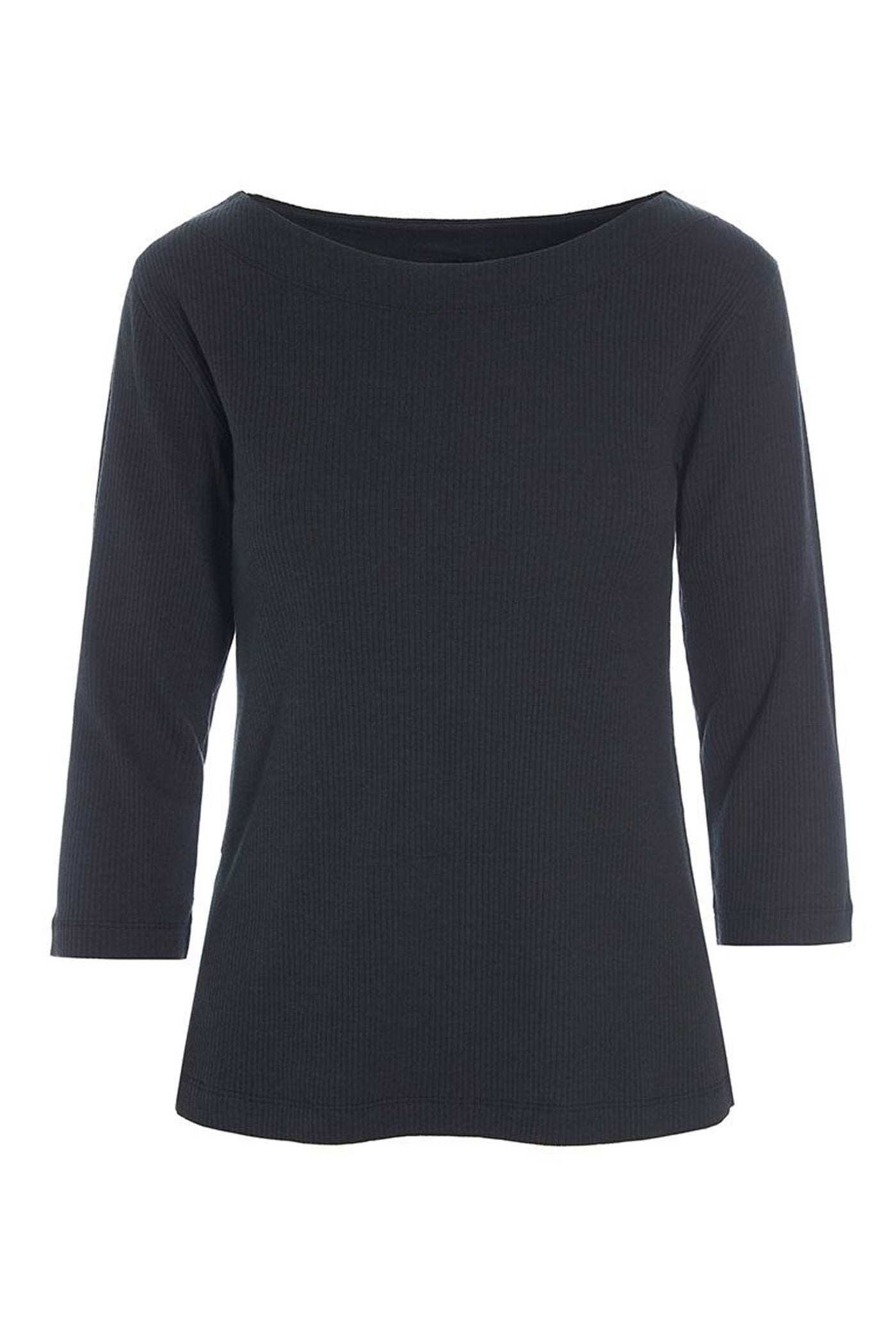 Naibu rib bluse med 3/4 Ã¦rme Black - 256-4079-5085