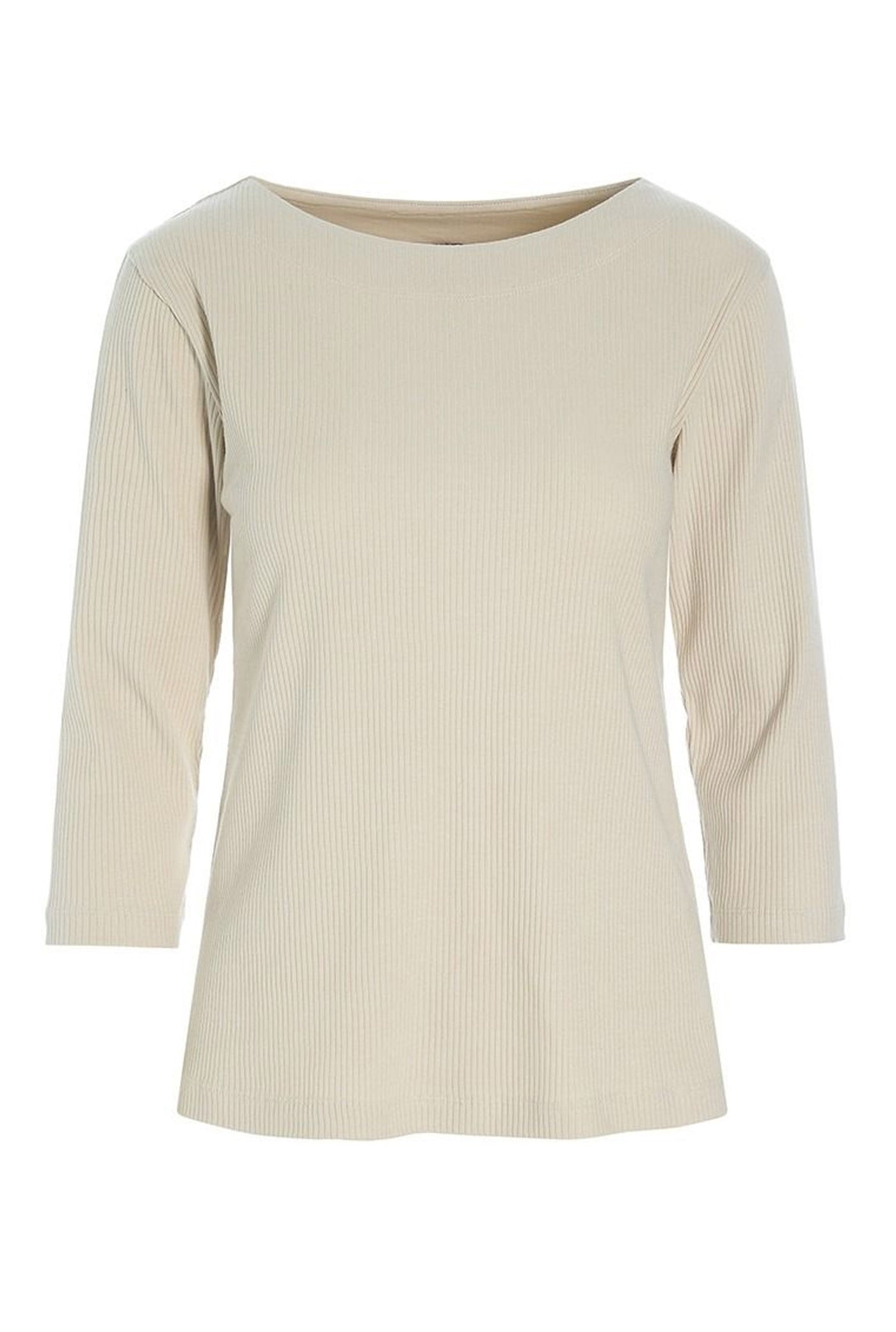 Naibu rib bluse med 3/4 Ã¦rme IVORY - 256-4079-5085