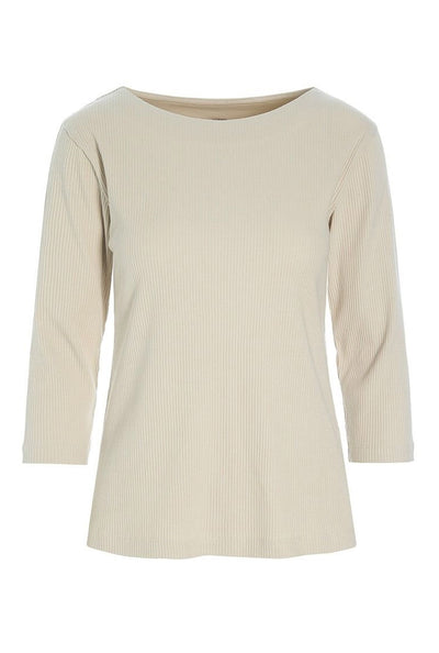 Naibu rib bluse med 3/4 Ã¦rme IVORY - 256-4079-5085 Thumbnail
