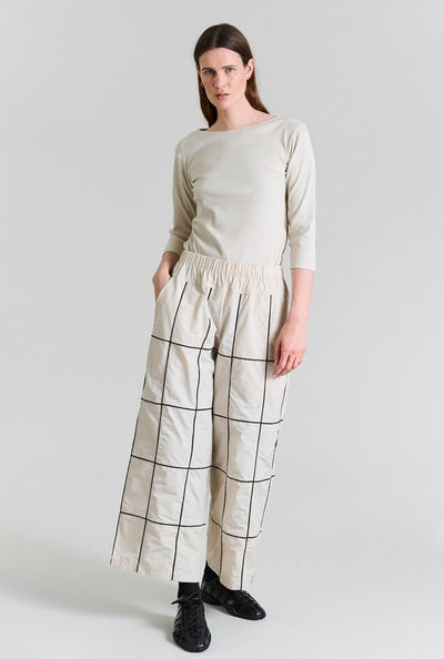 Naibu rib bluse med 3/4 Ã¦rme IVORY - 256-4079-5085 Thumbnail