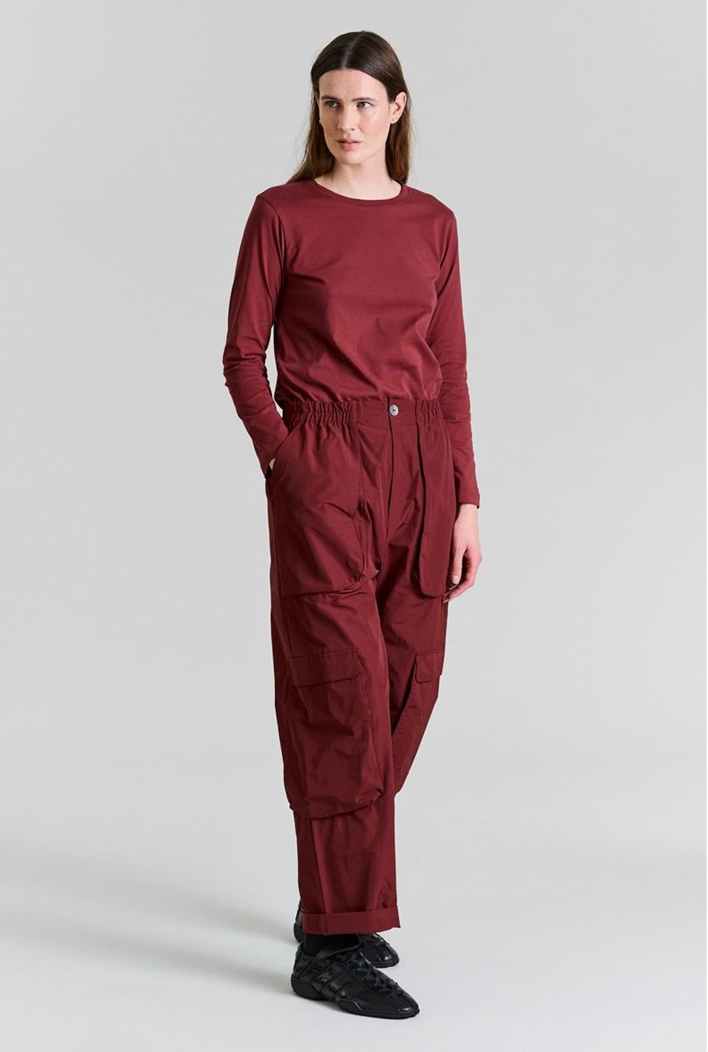 Osaka organic cotton bluse Maroon - 256-4075-3436
