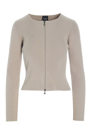 Saku rib bluse STONE - 256-1073-5351