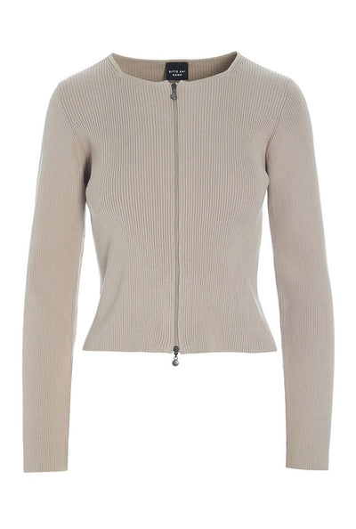 Saku rib bluse STONE - 256-1073-5351 Thumbnail