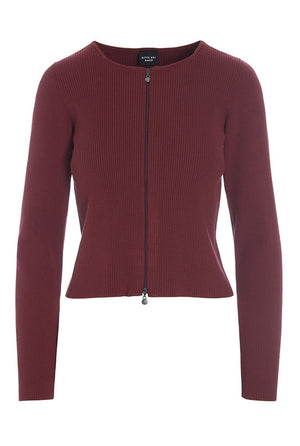 Saku rib bluse Maroon - 256-1073-5351
