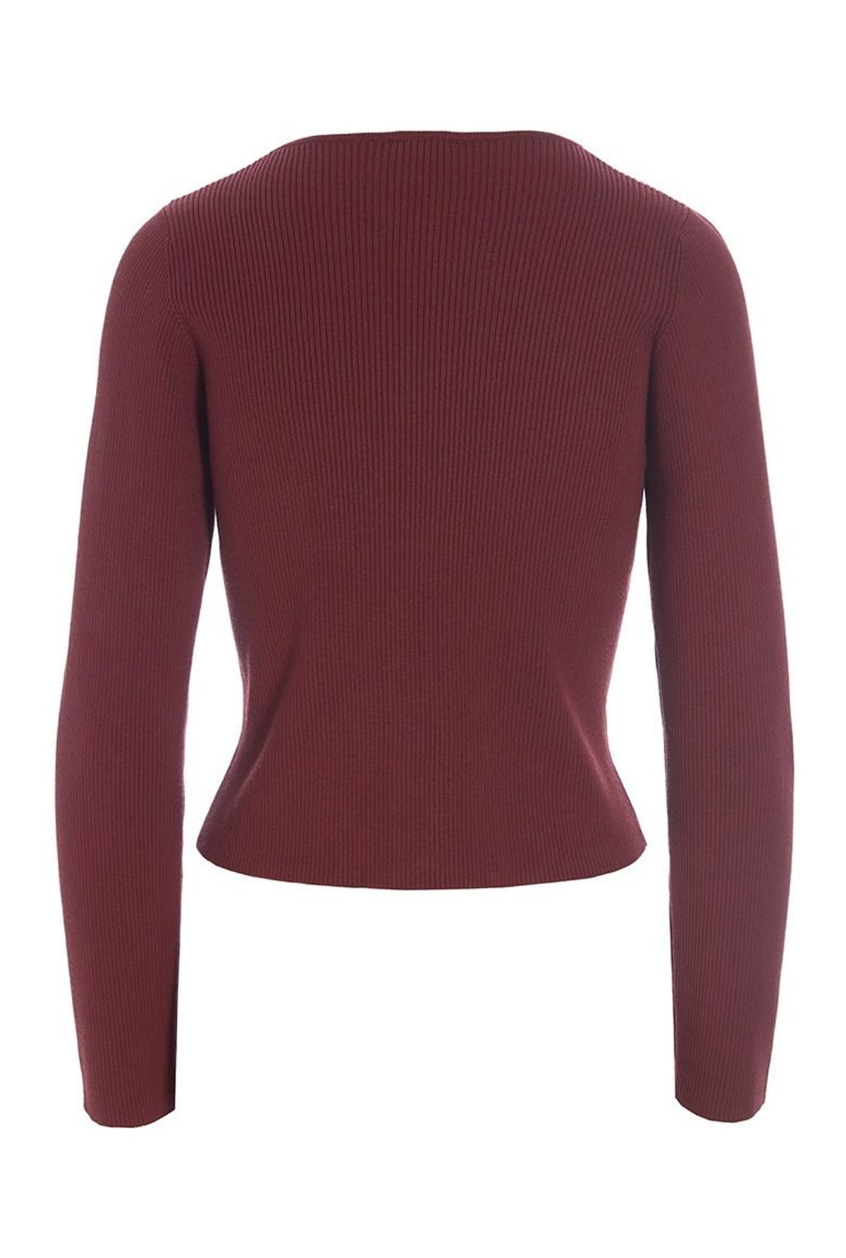 Saku rib bluse Maroon - 256-1073-5351