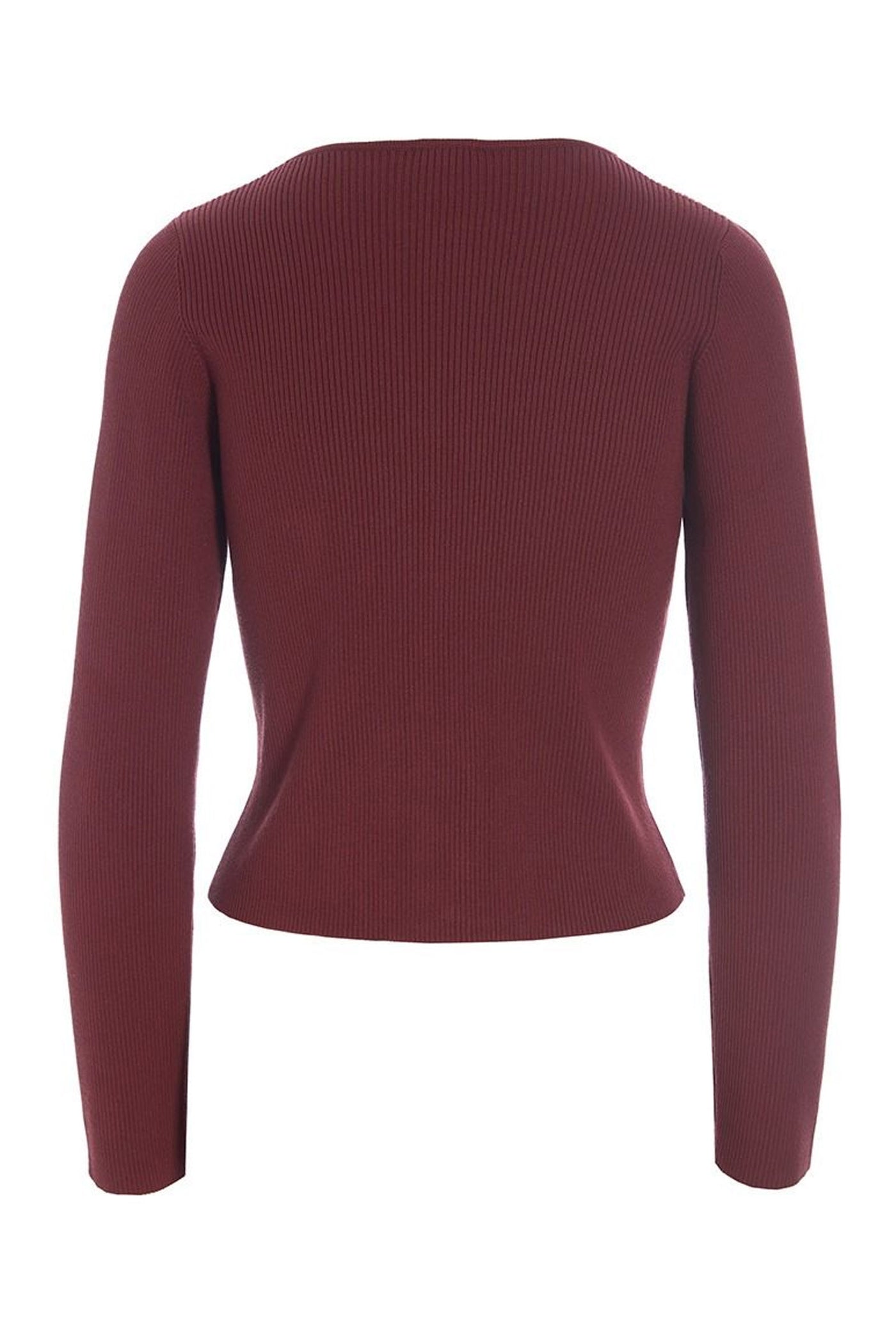 Saku rib bluse Maroon - 256-1073-5351