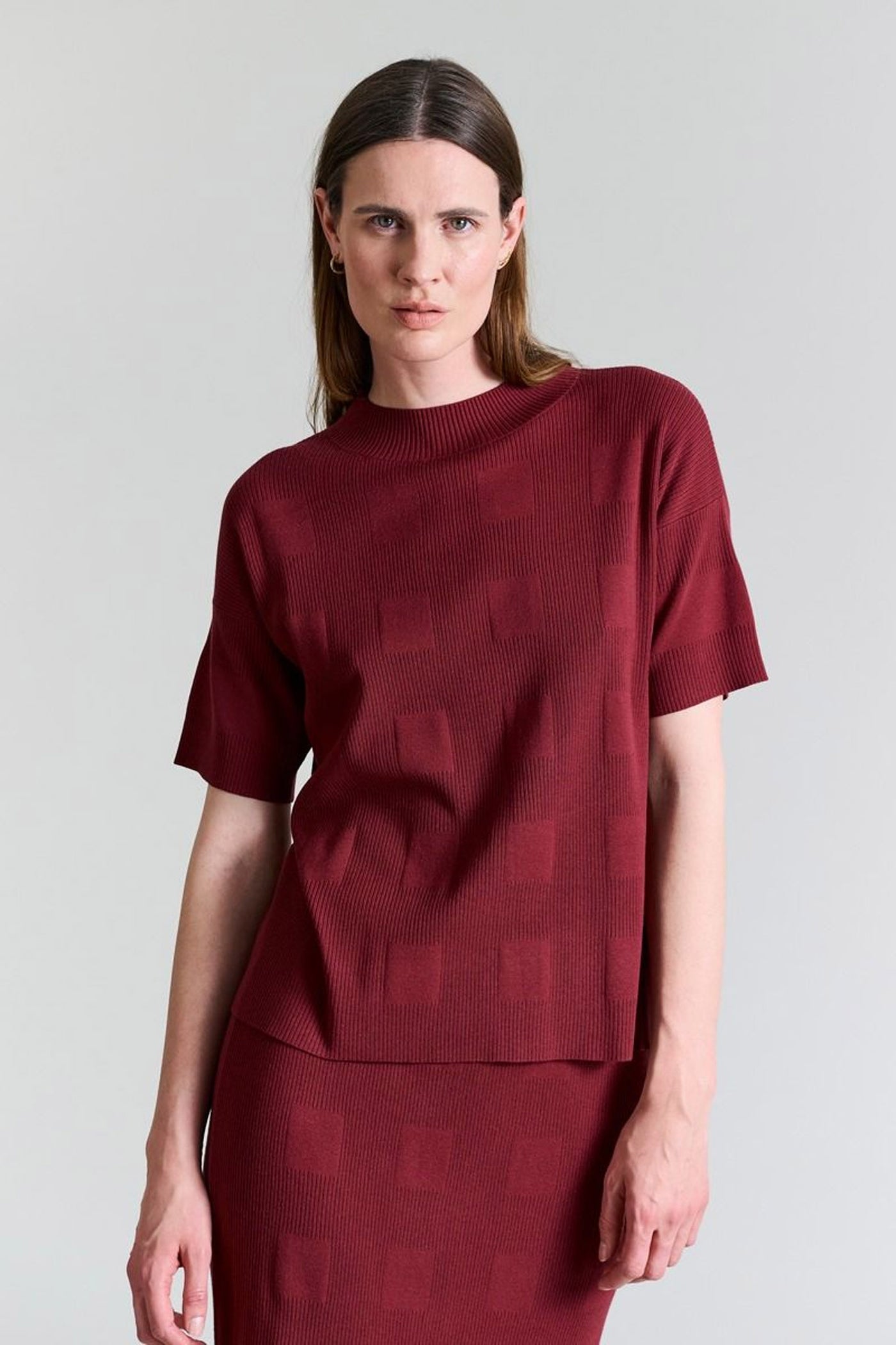 Saku kortÃ¦rmet bluse Maroon - 256-1073-5352