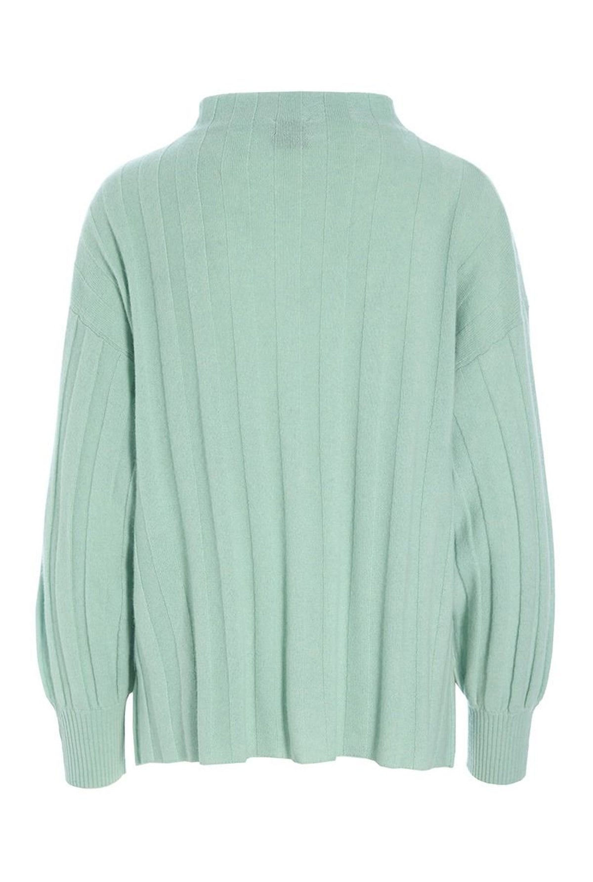 Cloud cashmere rib bluse GREEN JADE - 256-1049-5358