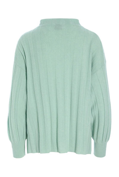 Cloud cashmere rib bluse GREEN JADE - 256-1049-5358 Thumbnail