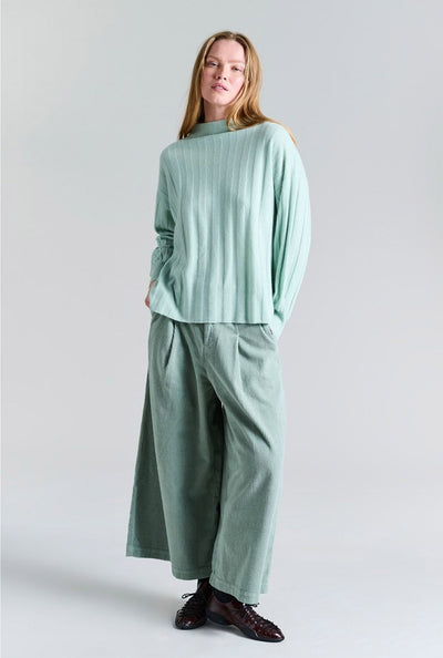 Cloud cashmere rib bluse GREEN JADE - 256-1049-5358 Thumbnail