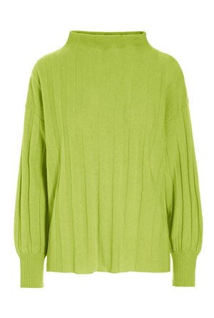 Cloud cashmere rib bluse LIME - 256-1049-5358