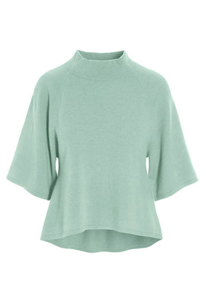 Cloud cashmere hÃ¸jhalset blus GREEN JADE - 256-1049-5361