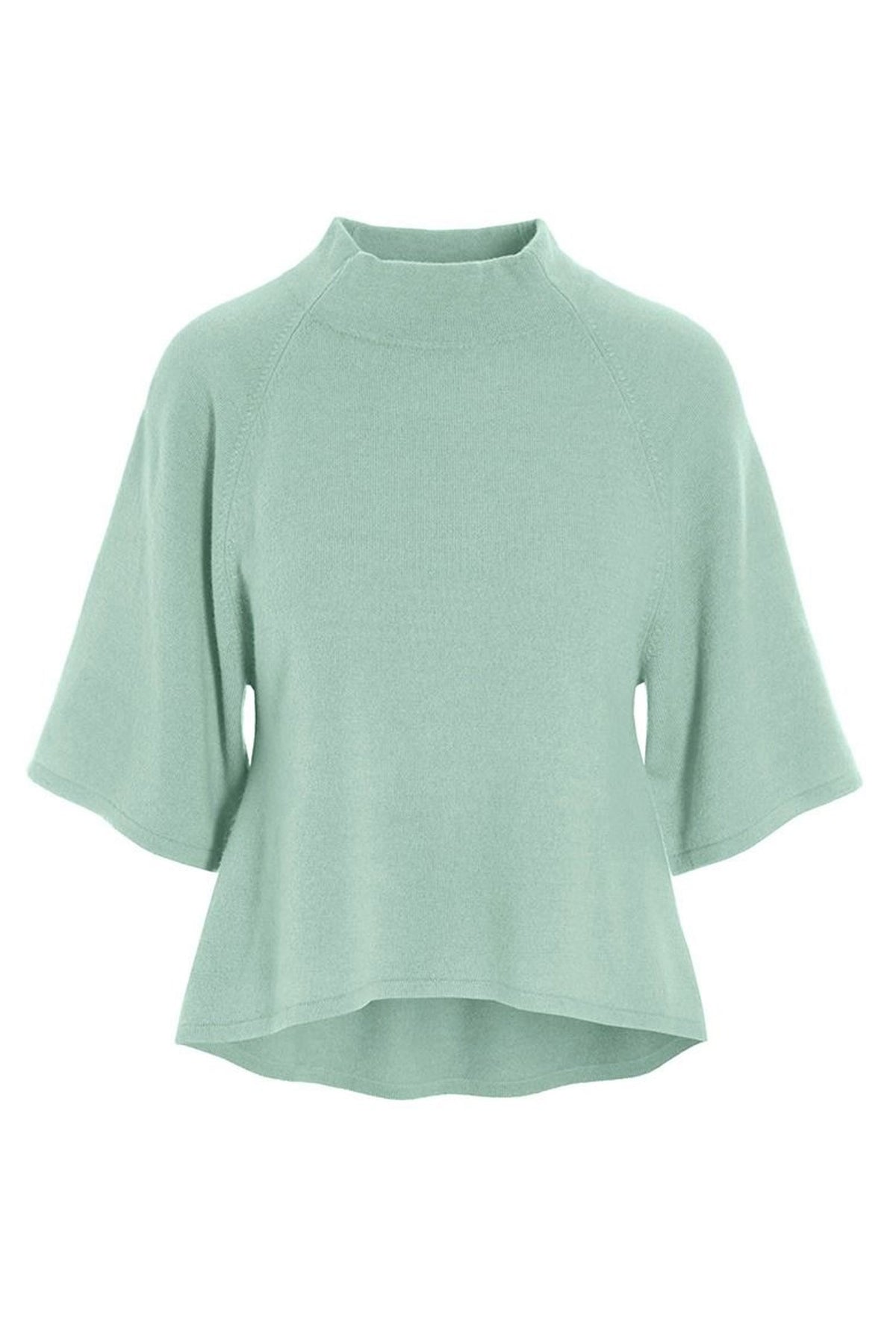 Cloud cashmere hÃ¸jhalset blus GREEN JADE - 256-1049-5361