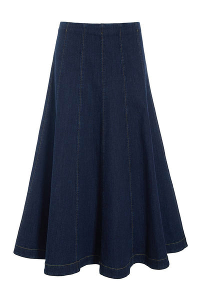 Jinzu maxi nederdel Dark Jeans Blue - 257-2445-5413 Thumbnail
