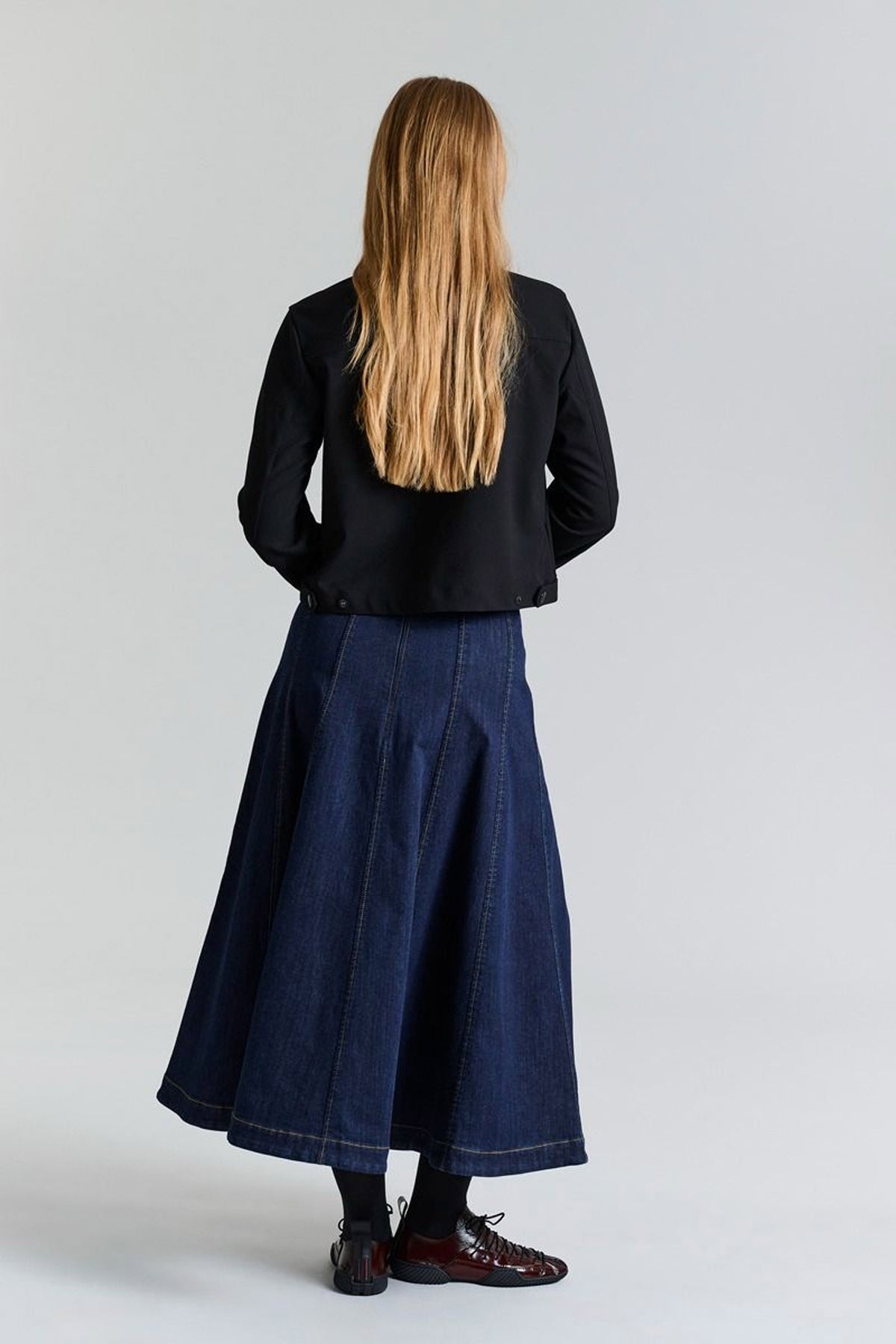 Jinzu maxi nederdel Dark Jeans Blue - 257-2445-5413