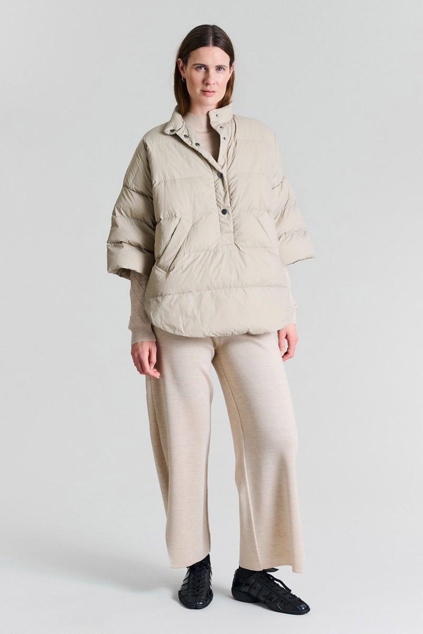 Feather down anorak STONE - 257-2092-5438