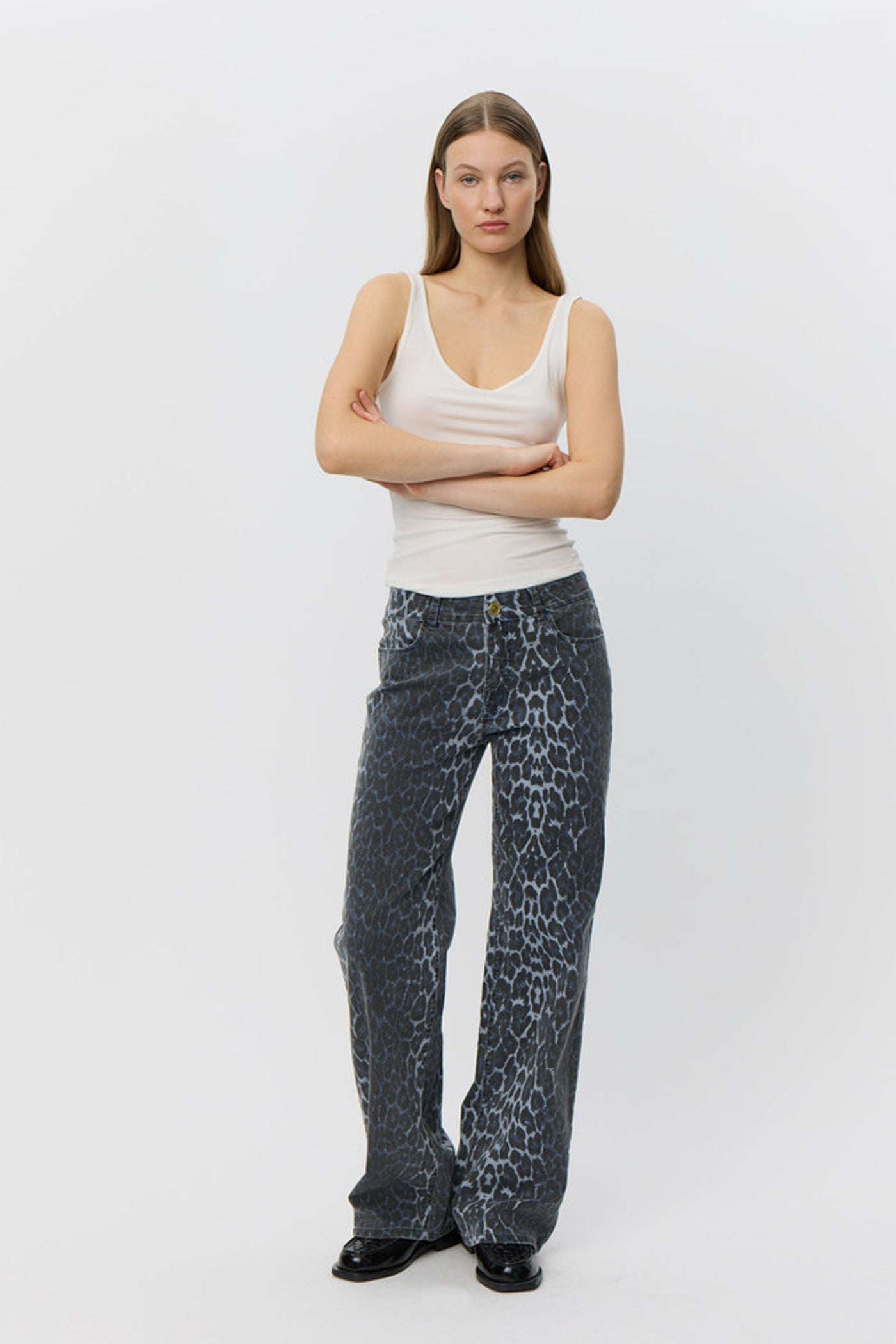 SIENNASW LEOPARD TROUSERS 5036 Blue - SNOS606