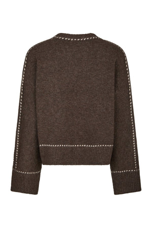 Roeme Knit Stitch Brown Melange - 164818