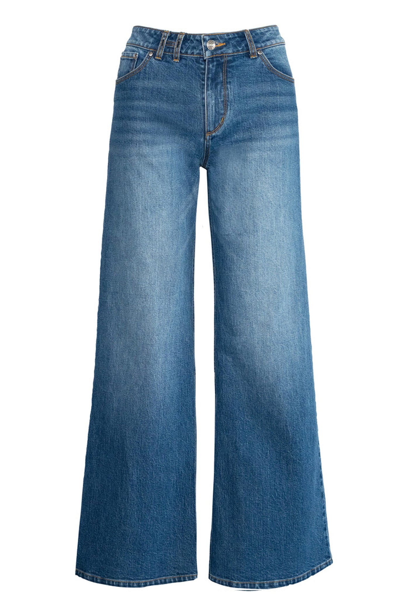 IRINA Wide Leg 9502 Medium Wash Blue Denim - 2530230224