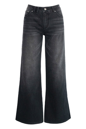 IRINA Wide Leg 9512 Medium Wash Black Denim - 2530230224