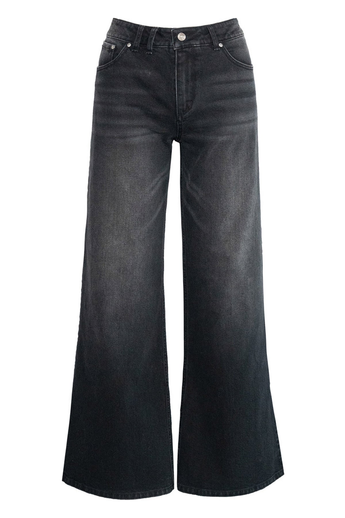 IRINA Wide Leg 9512 Medium Wash Black Denim - 2530230224