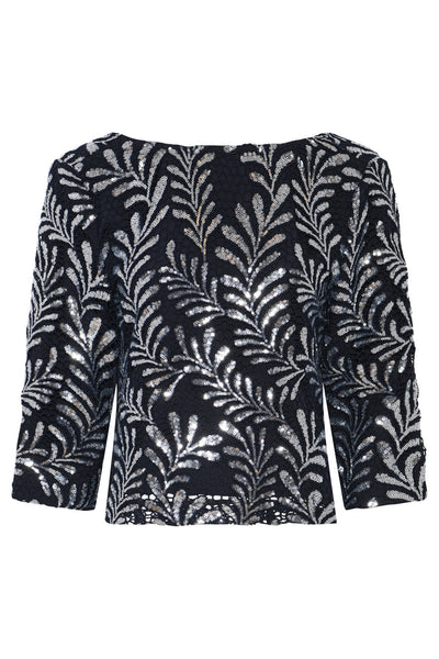 KumarahouBBIgnara blouse Dark blue silver - BBW4624 Thumbnail