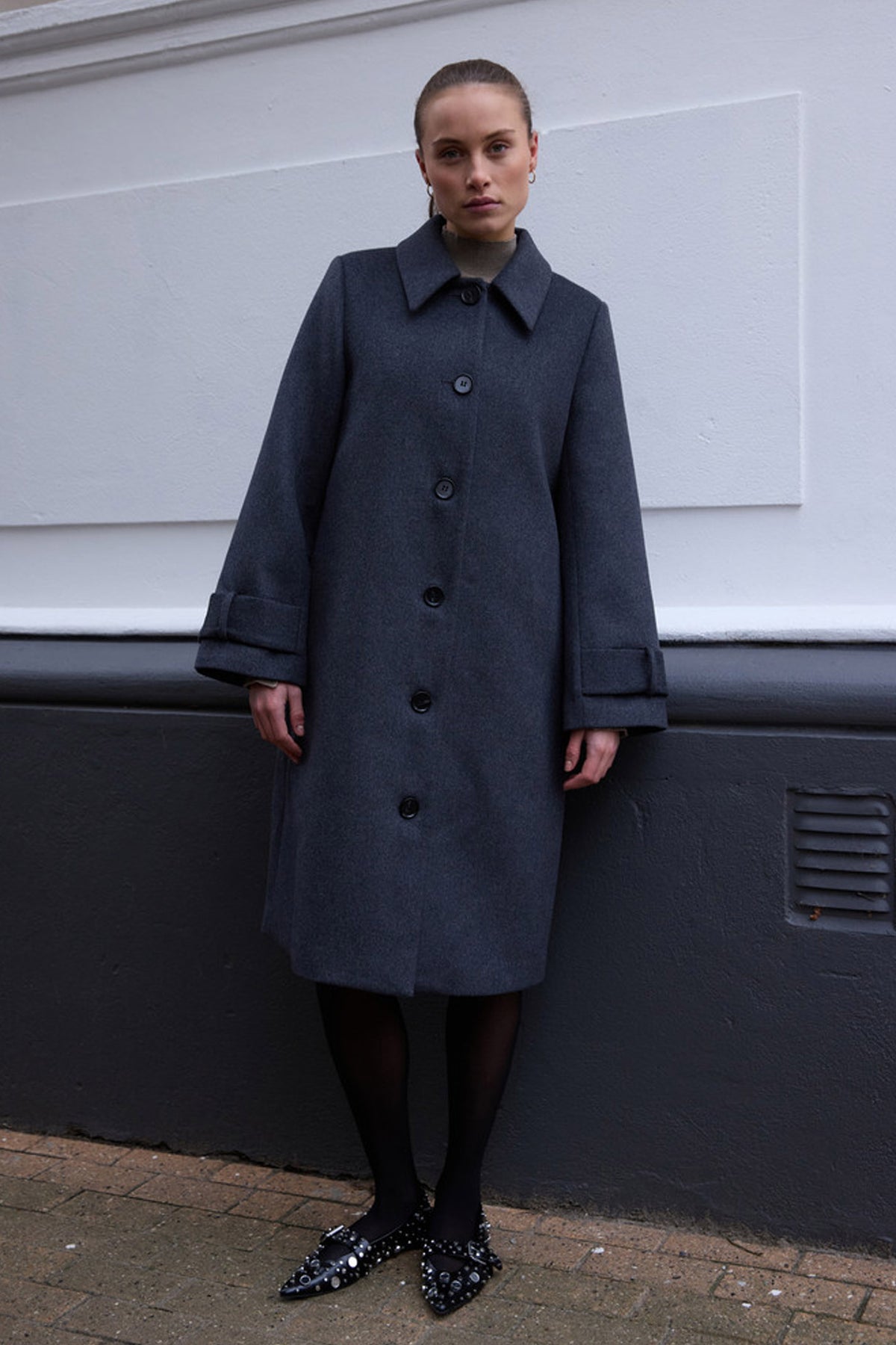 7551RDFLina coat 403 Storm grey - RDF387