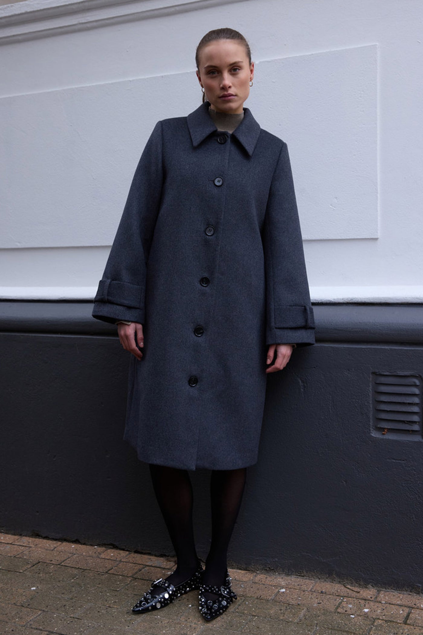 7551RDFLina coat 403 Storm grey - RDF387