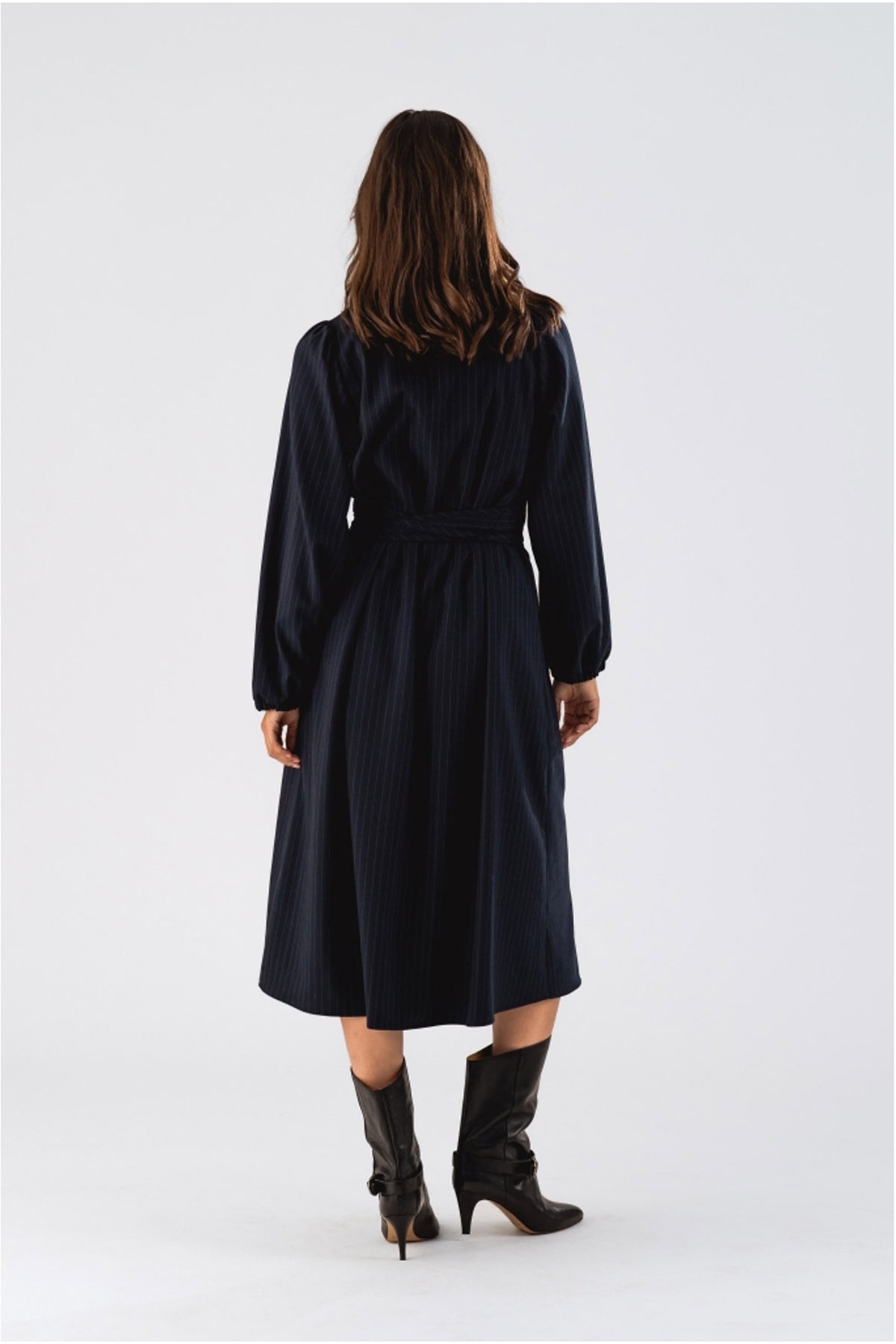 ParisLL Midi Dress LS 27 Dark Navy - 25427-3005