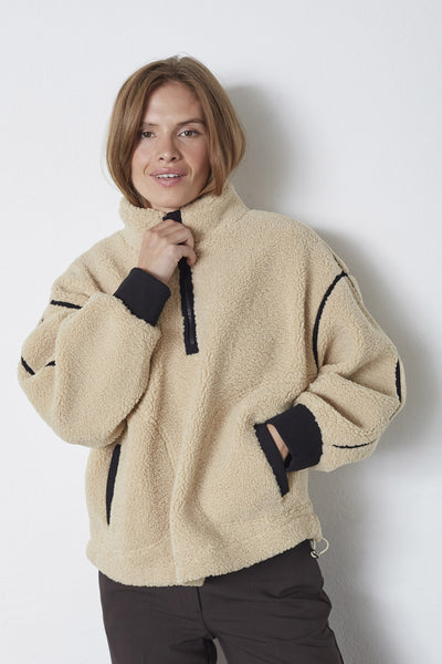 MadinCC Fleece Anorak 18-Sand - 30341 Thumbnail