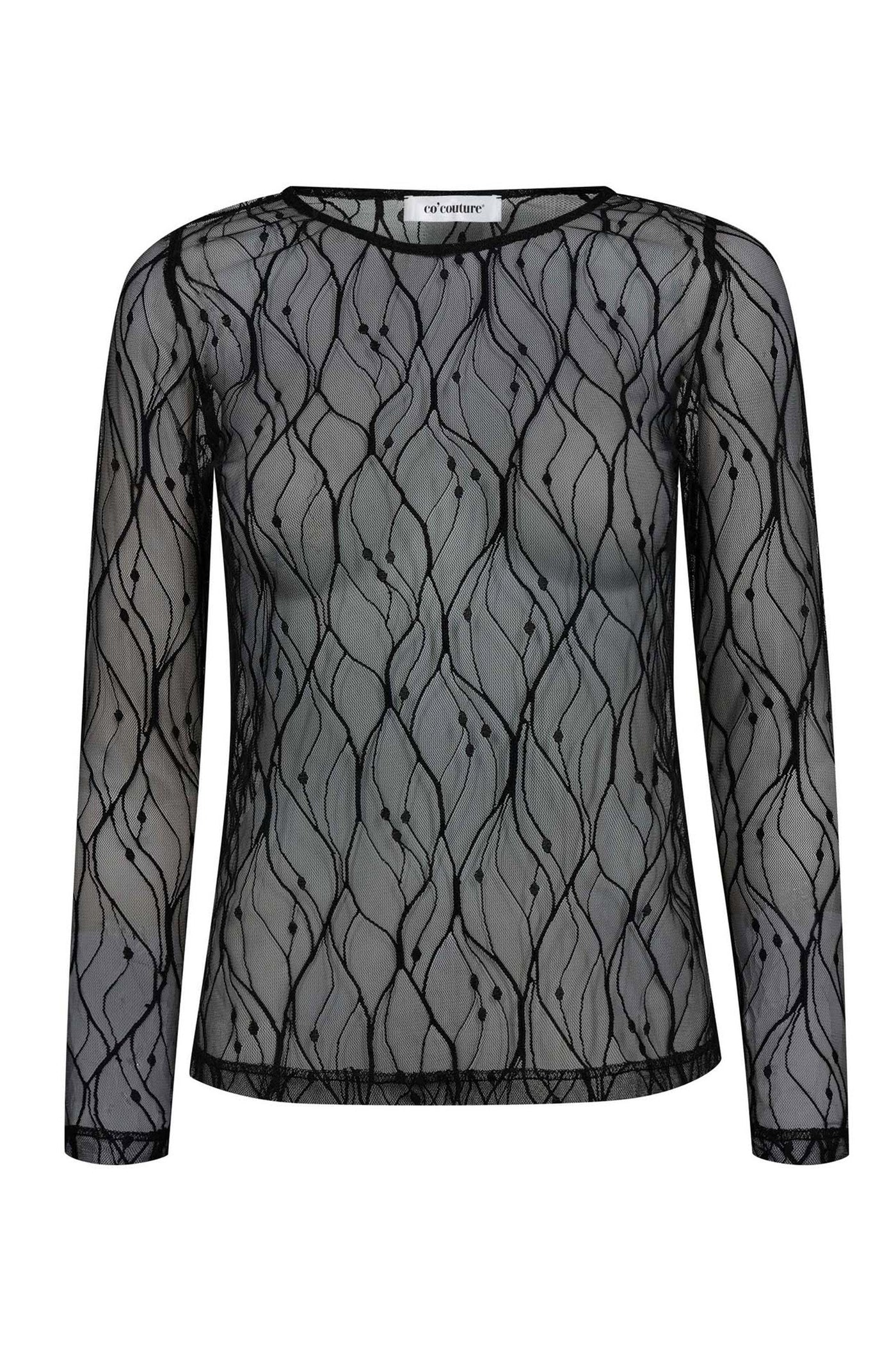 MercyCC Mesh O-Blouse 96-Black - 33187