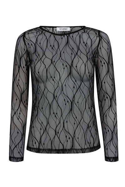 MercyCC Mesh O-Blouse 96-Black - 33187 Thumbnail