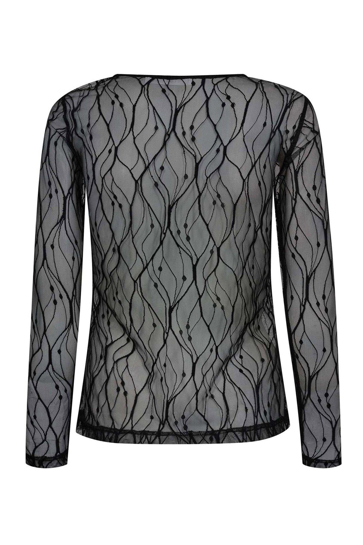 MercyCC Mesh O-Blouse 96-Black - 33187