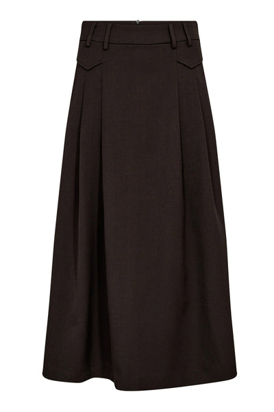 LunaCC Pocket Pleat Skirt 145-Dark Brown - 34222 Thumbnail