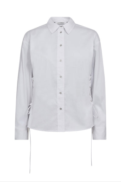 PoppyCC Eyelet Tie Shirt 4000-White - 35180 Thumbnail