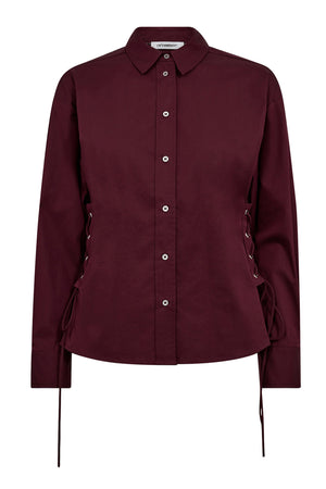 PoppyCC Eyelet Tie Shirt 87-Winered - 35180