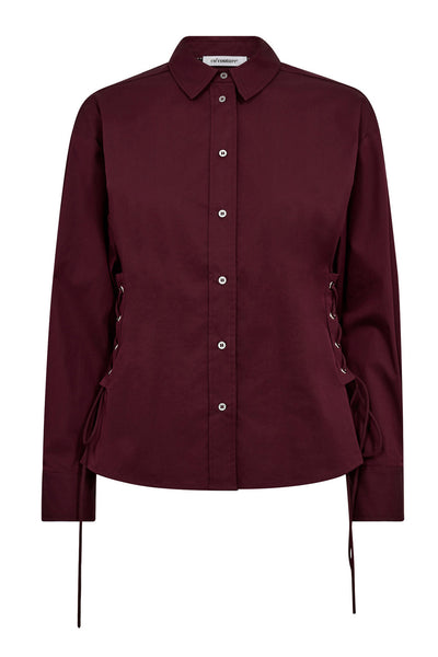 PoppyCC Eyelet Tie Shirt 87-Winered - 35180 Thumbnail