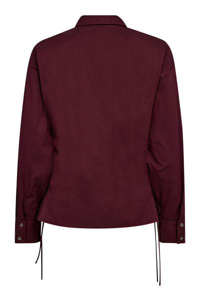 PoppyCC Eyelet Tie Shirt 87-Winered - 35180 Thumbnail