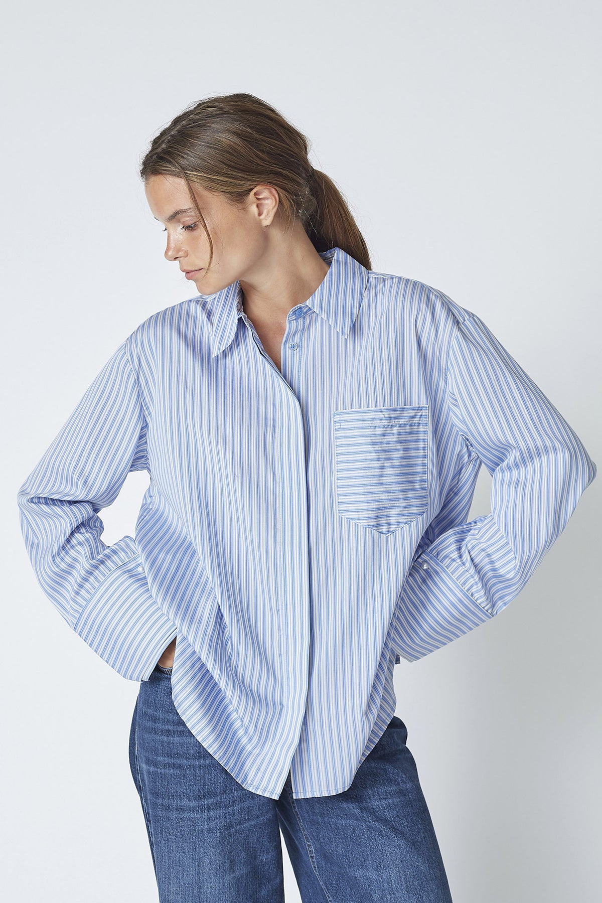 FinaCC Stripe Shirt 17-Blue - 35880