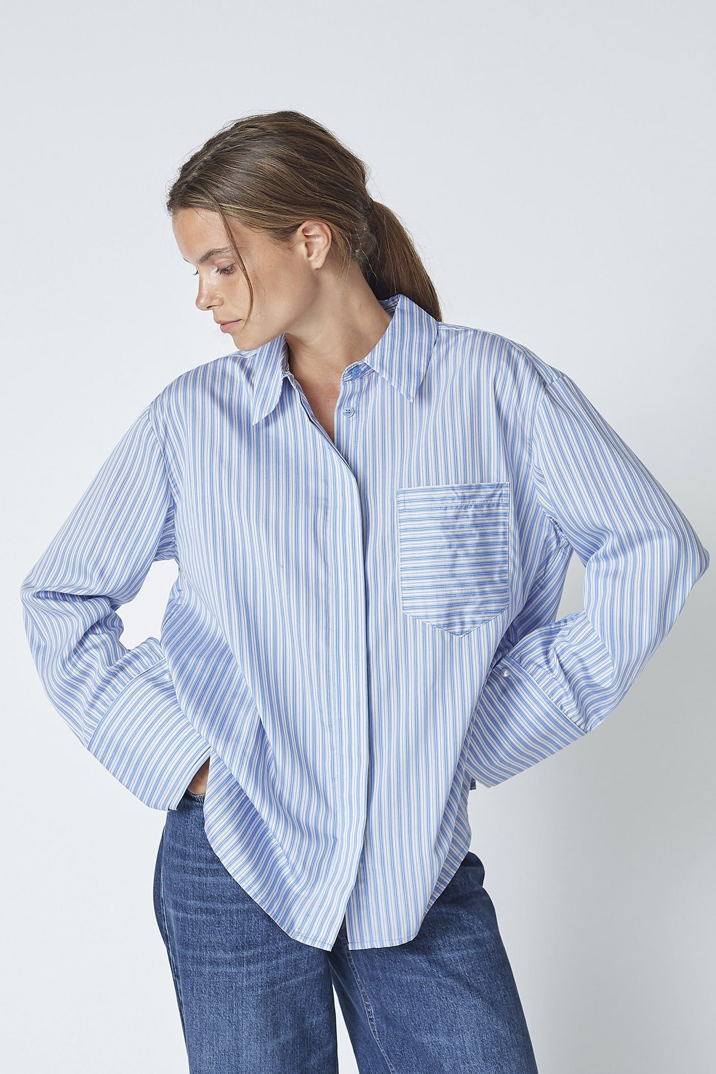 FinaCC Stripe Shirt 17-Blue - 35880