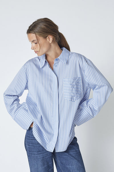 FinaCC Stripe Shirt 17-Blue - 35880 Thumbnail