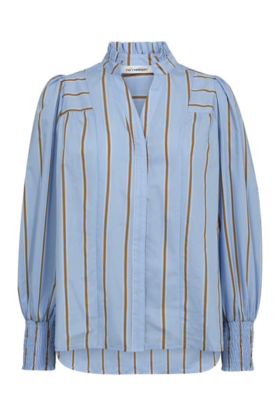 AmoraCC Stripe V-Shirt 23-Pale Blue - 35917 Thumbnail